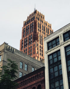 Image of historic buildings in Detroit, Michigan