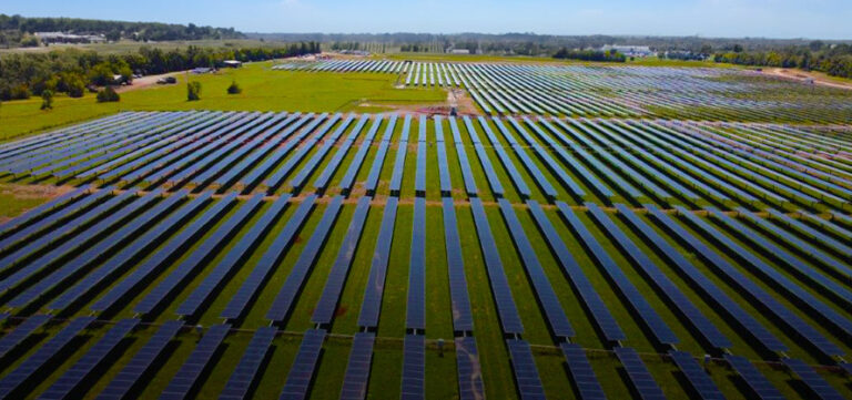 Aerial view of the Vanderbilt I Solar Farm