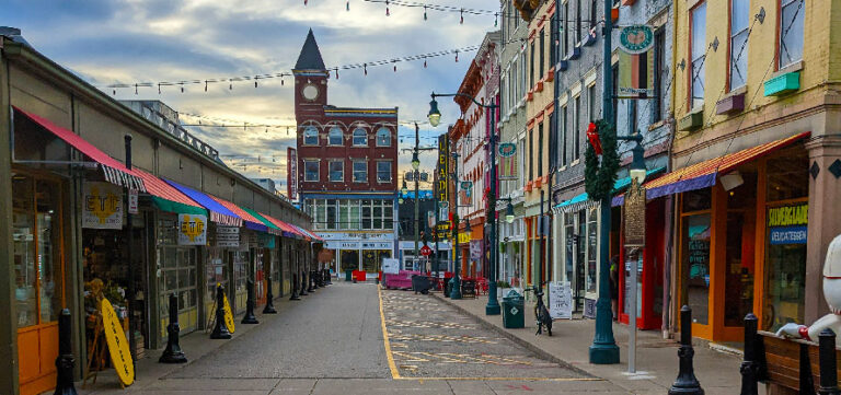 An image of the Findlay Market in Cincinnati, OH with the adjacent buildings that are the subject of this Historic Tax Credit and New Markets Tax Credit Investment by NTCIC