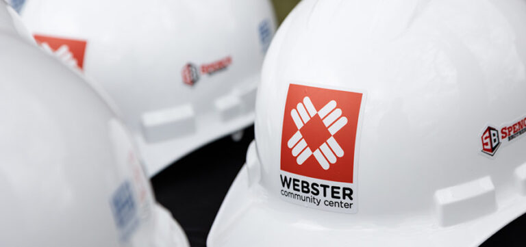 Hardhats from the Webster Community Center groundbreaking